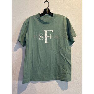 Vintage San Francisco City T Shirt Logo Green Single Stitch USA Made 90s